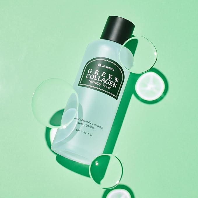 LEADERS Green Collagen Synergy Toner – Hydrating Moisturizing Toner for Enhanced Absorption, Deep Hydration, Refreshed, & Soft Skin – Gentle Plant-Based Formula – 150ml