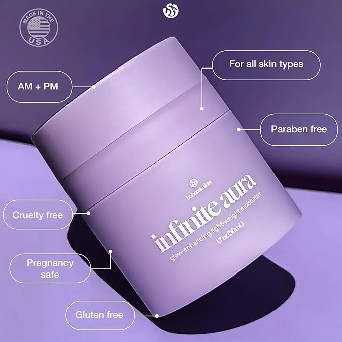 Kay’s Glow Serum + Infinite Aura Moisturizer – Oxygen-Infused THDA Vitamin C with Gentle AHA for Face and neck | Hydrates, Soothes and Brightens Bundle