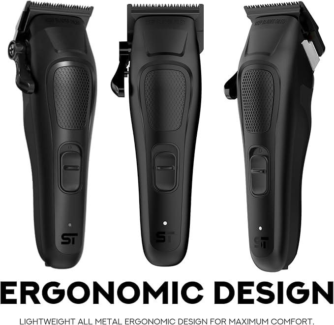 Supreme Trimmer Darkstar 82 Metal Body Clipper w. Magnetic Vector Motor | 180 Min Run Time, 9100 RPM Hair Clipper | Low Noise Professional Barber Clipper DLC Tade Blade | STC82
