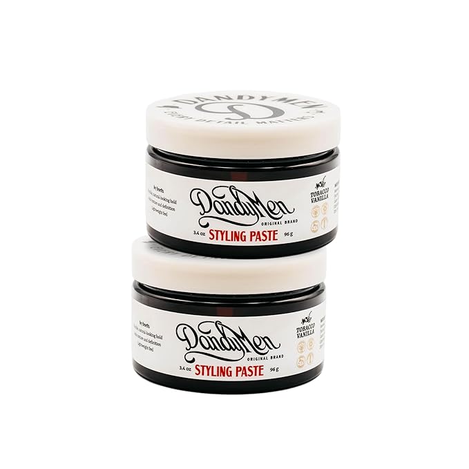 Styling Paste – Medium Hold with Flexible Control and Natural Shine – Enriched with Beeswax & Pro-Vitamin B5 – 3.4 oz (2-pack, Tobacco Vanilla)