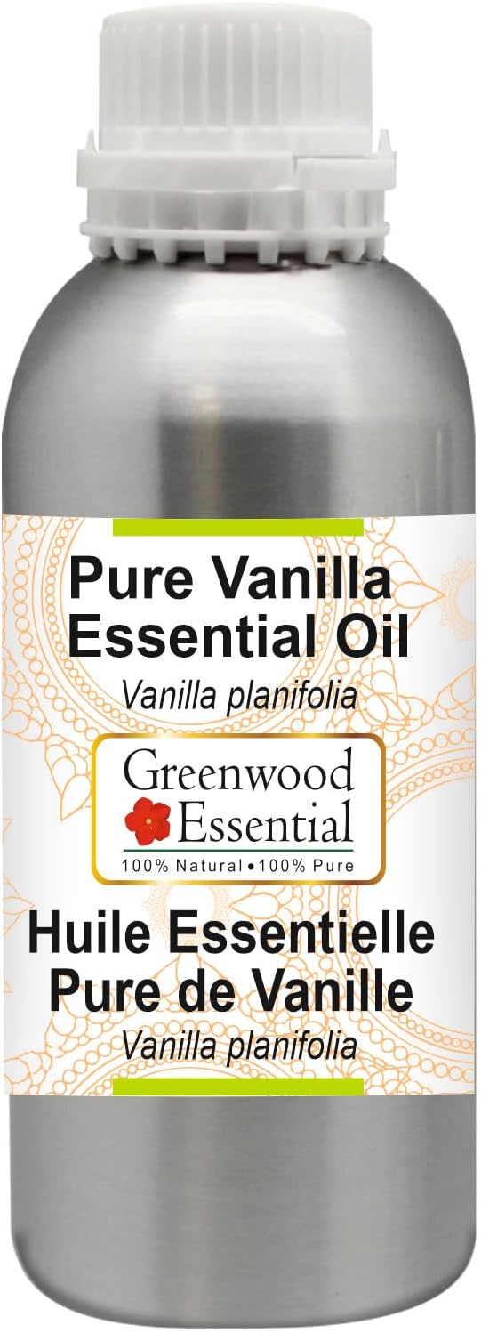 Greenwood Essential Pure Vanilla Essential Oil (Vanilla planifolia) Steam Distilled 300ml (10.1 oz)