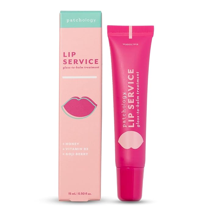 Patchology Lip Gloss for Women - Hydrating Gloss with Aloe, Honey & Goji Berry Oil, Moisturizing Treatment for Cracked Lips, Christmas Gifts for Women & Stocking Stuffers for Teen Girls (Clear, 15ml)
