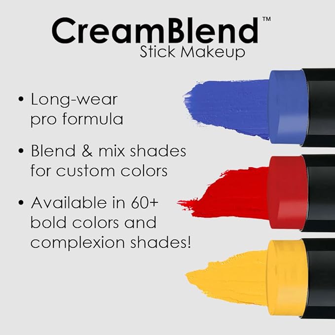 Mehron Makeup CreamBlend Stick | Face Paint, Body Paint, & Foundation Cream Makeup | Perfect for Halloween .75 oz (21 g) (Gold)