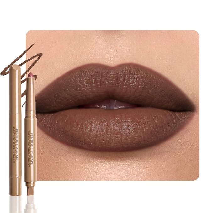 Matte Crayon Lip Liner Pencil, Smoky Taupe Lip Liners Lipstick For Women, Plump Creamy Formula With Silicone Smudger for Define Contours & Sculpting Lip, Cruelty-Free, 0.75g/0.026oz