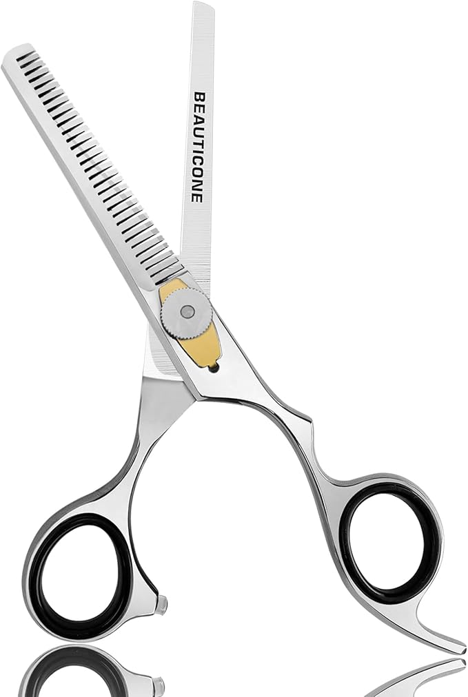 BEAUTICONE Thinning Shears for Hair Cutting, Professional Barber Hair Scissors, texturizing shears for Women/Men Trimming, Salon, Hair Layering scissor, Stainless Steel