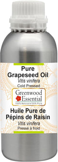 Greenwood Essential Pure Grapeseed Oil (Vitis vinifera) Cold Pressed 630ml (21 oz)