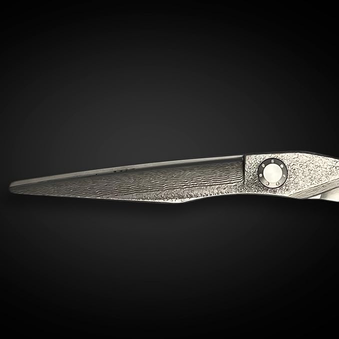 Hair Cutting Shears/Scissors Crafted from Japanese Damascus Steel - Sharp, Durable, Long-Lasting - Designed for Professional Barbers and Hairdressers (6.0 Inch Saki Dotanuki)