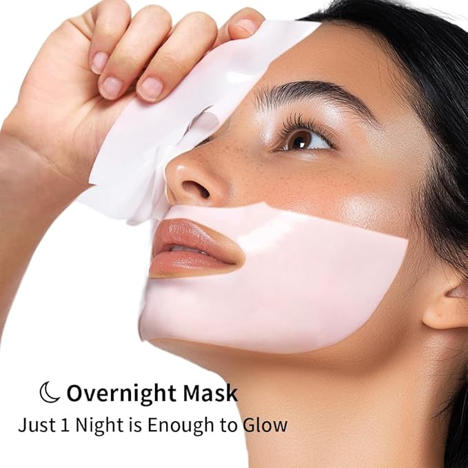 Low Molecular Weight Collagen Overnight Hydrogel Mask, Enhances Skin Elasticity, Reduces Pores, Transforms from White to Transparent Upon Absorption Skin Care Treatment，
