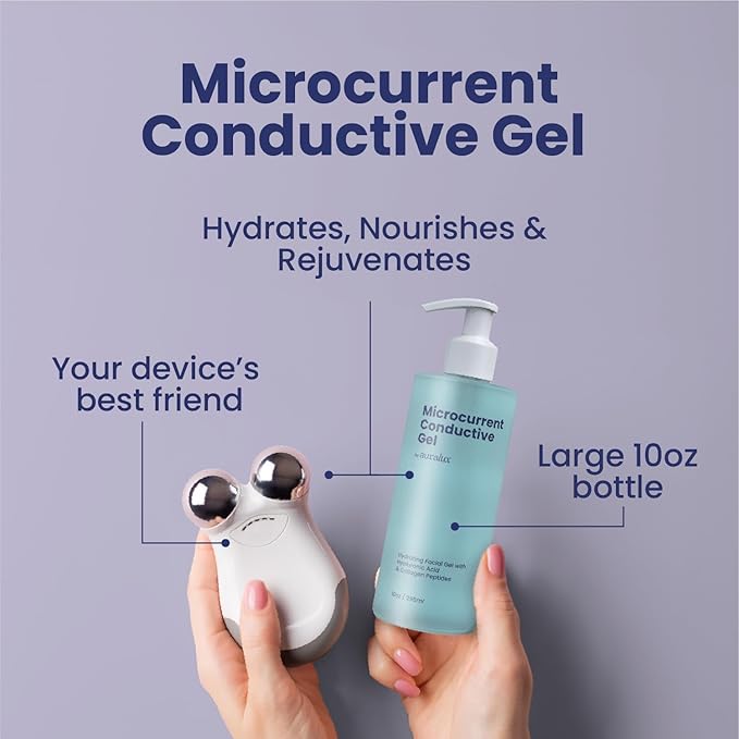 10oz Conductive Gel For Microcurrent Devices - Collagen Peptides & Hyaluronic Acid Boost Skin Radiance - Locks in Moisture for 24 Hours
