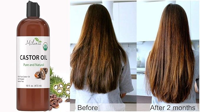 Organic Castor Oil-100% Pure Cold-Pressed Beauty & Skincare Serum-Eyelash & Eyebrow Hair Growth Enhancer-Natural Conditioner