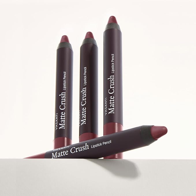 VASANTI Matte Crush Lipstick Pencil – It's Your Mauve – Soft, Velvety Matte Finish, Waterproof, Smooth Application – Natural, Vegan, Paraben-Free Lip Color