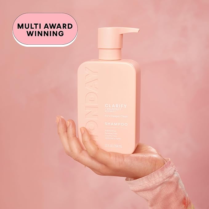 MONDAY HAIRCARE Clarify Shampoo and Conditioner Set 12 oz for Oily Hair Made with Grapefruit Extract, Coconut Oil, Shea Butter, Vitamin E and Pro-Vitamin B5