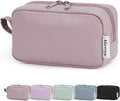 Narwey Small Makeup Bag for Purse Travel Makeup Pouch Mini Cosmetic Bag Zipper Pouch for Women (Dusty Rose, Small)