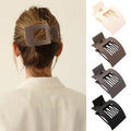 Velscrun Flat Hair Clips for Women Girls, Coffee Color Lay Flat Claw Clips, Strong Hold Large Hair Clip for Thick Hair, French Duck Billed Hair Jaw Claw Clip, Non Slip Grip for Daily Styling