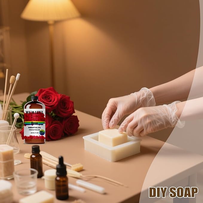 Rose Essential Oil, Rose Oil 16 Fl Oz 480ML for Diffuser Humidifier Yoga Cleaning DIY Candle Soap Making Essential Oils