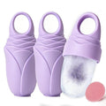 3 Pcs Facial Ice Roller Silicone Mold Reusable for Face Women and Eye Neck Cold Skin Care Tools Freezer De Puff Eye Bags Reduce Migraine Pain Purple