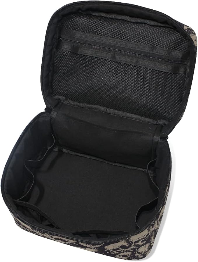 Makeup Bag, Grunge Skulls Travel Makeup Organizer Bag Cosmetic Cases Toiletry Bags for Girl Women Ladies
