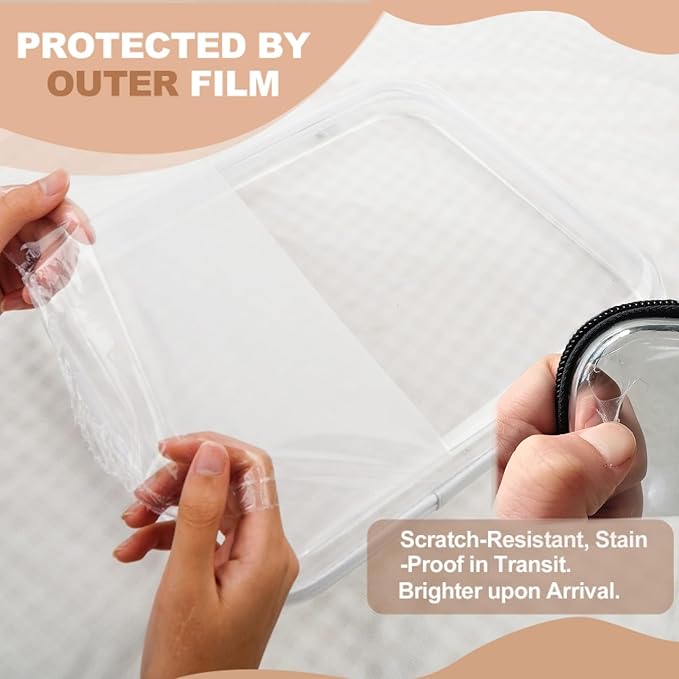 3pcs Clear Hard Shell Zipper Case, Transparent Hard Plastic Zipper Pouches, Portable Travel Organizer, Clear Toiletry Bag, Craft and Arts Organizer, Toy Storage Bins, Stackable Hard Side Plastic Case