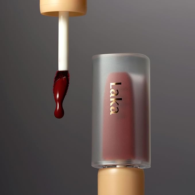Laka Fruity Glam Tint, Glowing Lip Stain with Wide Color Spectrum, Hydrating & Lightweight Texture, Long-Lasting Bold Stain, Non-Sticky, Vegan, K-Beauty (#106 Juicy, 4.5g/0.15oz)