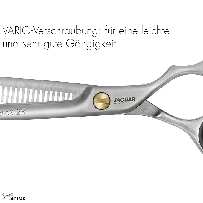 Jaguar Shears Pre Style Relax 5.5 Inch Offset Professional, Ergonomic, Steel Hair Thinning, Texturizing, Cutting and Trimming Scissors for Salon Stylist, Beauticians, Hair Dressers, and Barbers