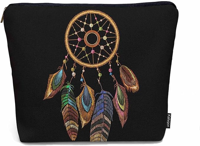 Woman Makeup Bag Dream Catcher, Native American Style Tribal Feathers Dream Catcher Makeup Bags Travel Cosmetic Bags Toiletry Makeup Organizer Pencil Pouch Cosmetic Bag For Owners Lady