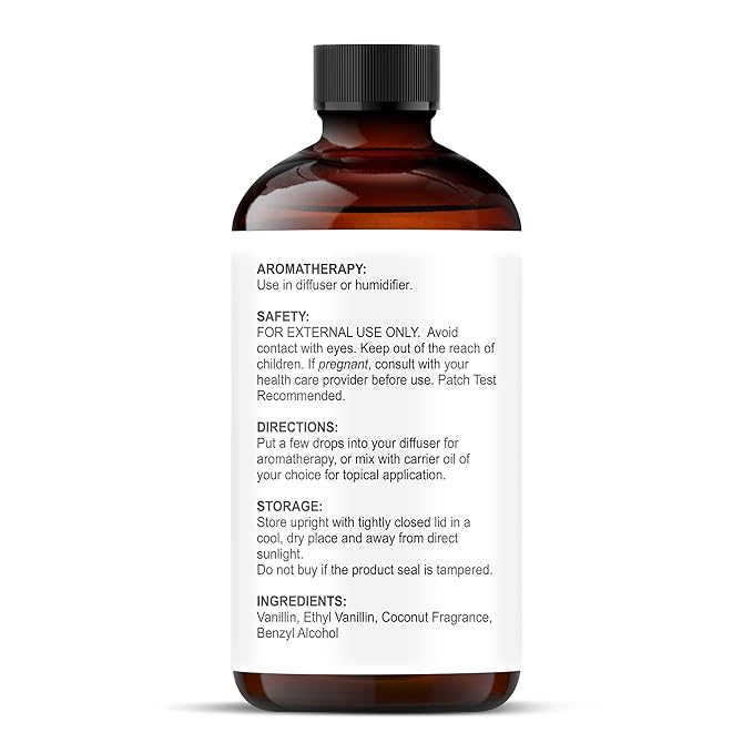Majestic Pure Coconut Vanilla Essential Oil with Glass Dropper - 2 Fl Oz - 100% Pure and Natural Coconut Vanilla Oil - Premium Grade Essential Oils for Diffuser, Aromatherapy, Soap and Candle Making