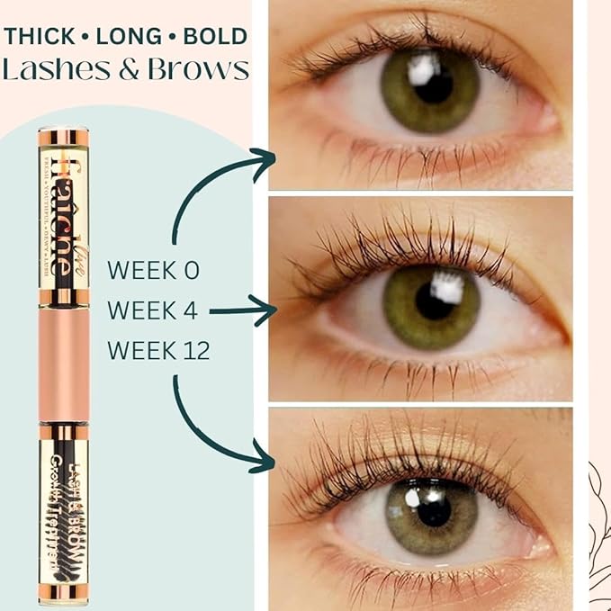 Live Fraiche Organic Castor Oil Lash Serum for Hair Growth, 100% Pure Eyebrow Eyelash Growth Serum, Cold Pressed Hexane Free (2oz Glass Bottle + FILLED Mascara Tube)