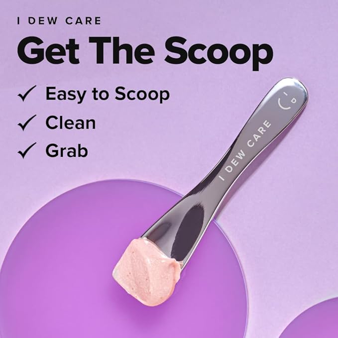 I DEW CARE Skincare Multi-functional Applicator - Get The Scoop | Stainless Steel Makeup Spatula Spoon, Beauty Mini Spoon Tool for Cream, Lip Balm, Wash-Off Masks, Mixing, Depuffing