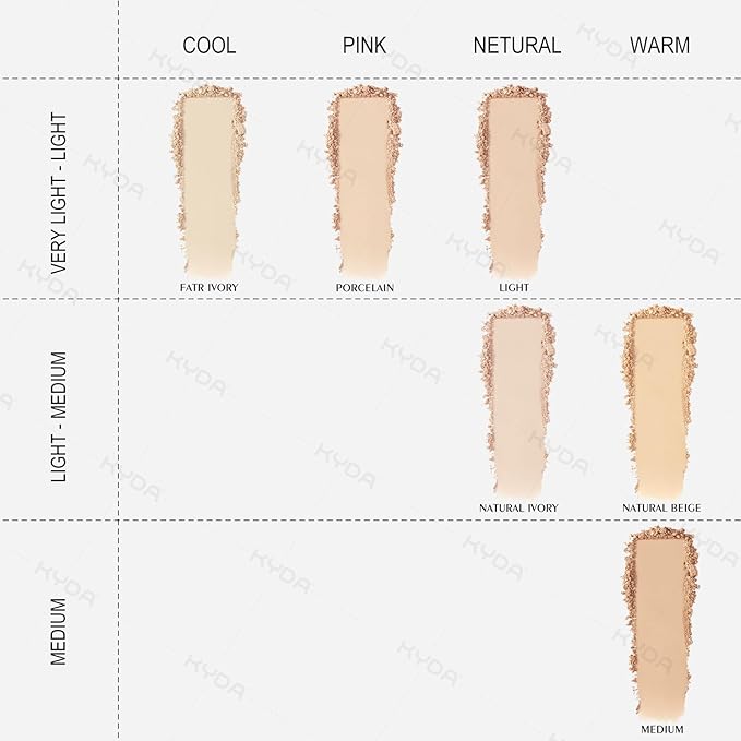 KYDA Mineral Powder, SPF 35, 4-in-1 Mineral Pressed Powder Foundation with Concealer and Setting, Matte Weightless Pressed Foundation, Light to Medium Coverage, #LIGHT