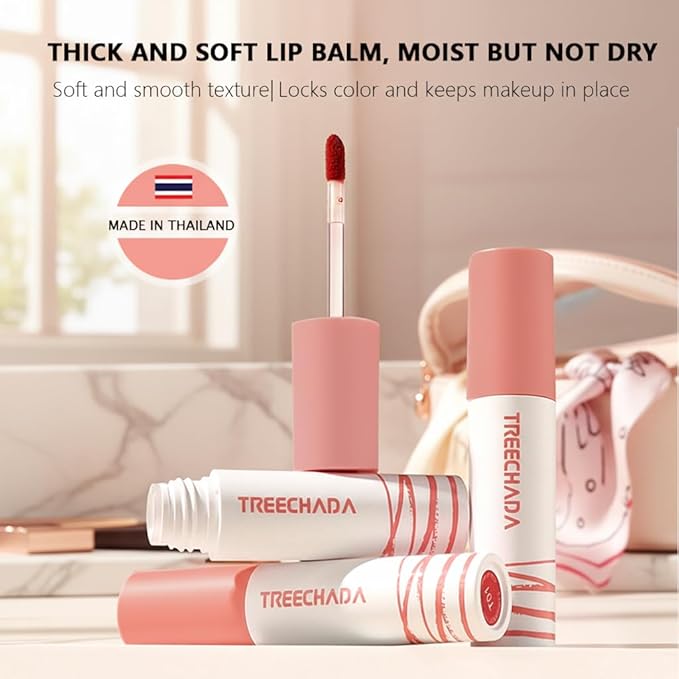 2pc Thailand Lipstick Set for Women, Lip Cream Long Lasting Waterproof with Velvet Matte & Soft Lightweight, Lip Mud Suitable for All Makeup Looks, Making You More Dazzling （Tangerine& Rose