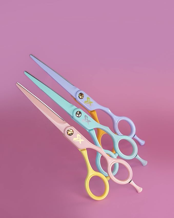 Cricket Shear Xpressions It's All Good 5.75" Professional Hair Cutting Scissors - Barber Scissors, Japanese Stainless Steel for Stylists and Home Use, But First, Serotonin, Lavender