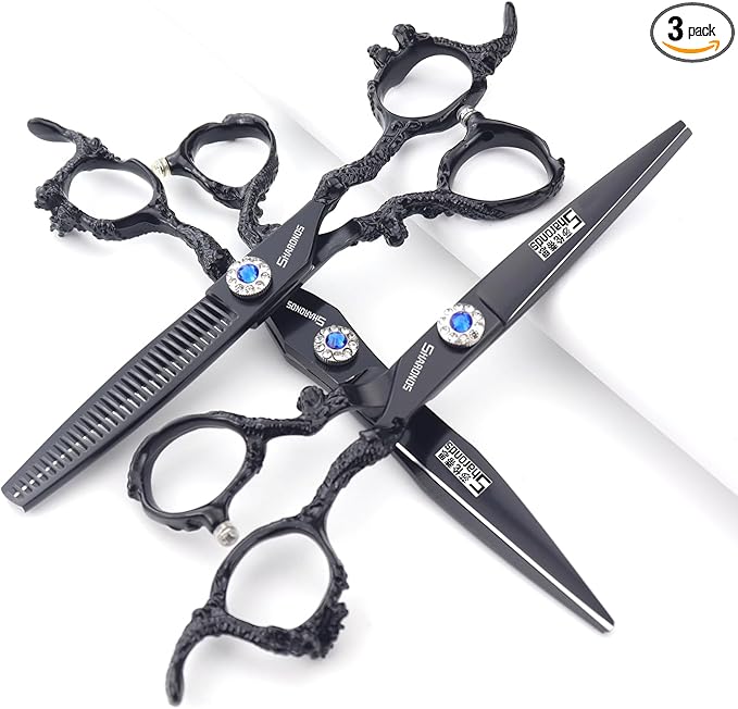 6/7/8/9-inch professional hair clipper set, stainless steel sharp hair clippers, hairdresser specific scissor((6+7) inches, 3 pieces)