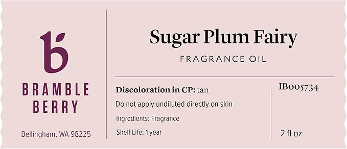 Bramble Berry Sugar Plum Fairy Fragrance Oil 2 oz | Sweet Fruity Holiday Scent for Soap Making, Candles, Lotion, Bath Bombs & Perfume | Skin Safe, Vegan, Paraben & Phthalate Free