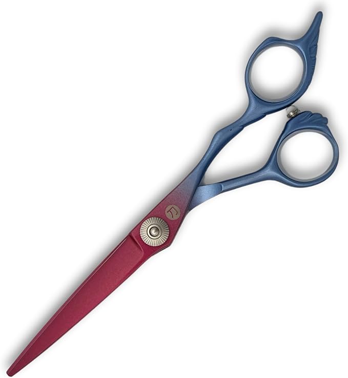 6 Inch Hair Shears Set - Rainbow Color Hair Cutting Scissors and Texturizing Shears - 440C Stainless Steel With Titanium Coating - Convex Blades for Wet or Dry Hair (Hair Cutting Shears)