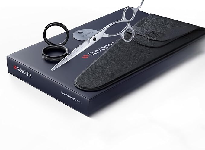 Suvorna Hair Cutting Scissors - Barber Shears for Hair Cutting - 6.5" 440C Japanese Stainless Steel hair scissors professional for Barbers and Hairdressers - Hair Shears for Women & Men