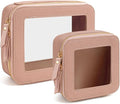 Clear Makeup Bag Set, Travel Makeup Case Clear Cosmetic Travel Bag Small Makeup Organizer Mini Make Up Pouch for Purse Waterproof Toiletry Bag Portable Car Essentials Car Organizer