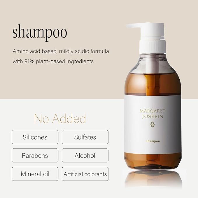MARGARET JOSEFIN Shampoo – Sulfate Free, Hydrating, Smooth and Volume Care, Green Tea Scent | 16.9 fl oz (500mL), Made in Japan