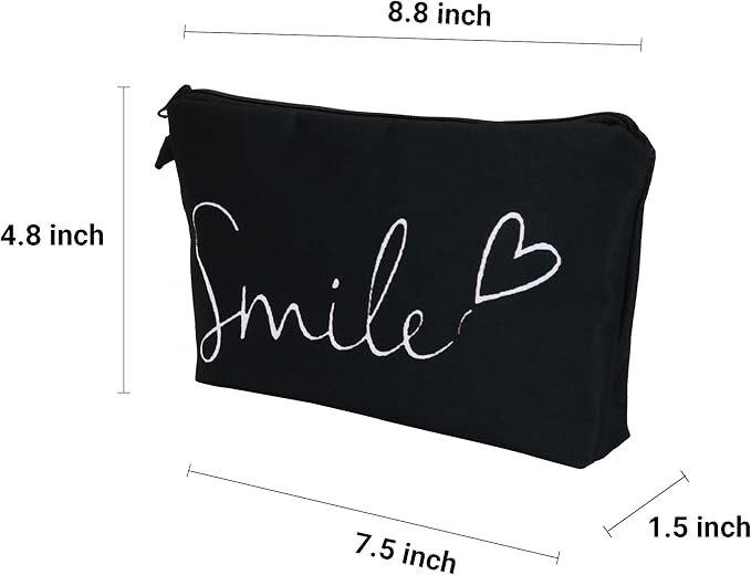 Cute Travel Makeup Bag Cosmetic Bag Small Pouch Gift for Women (Smile)
