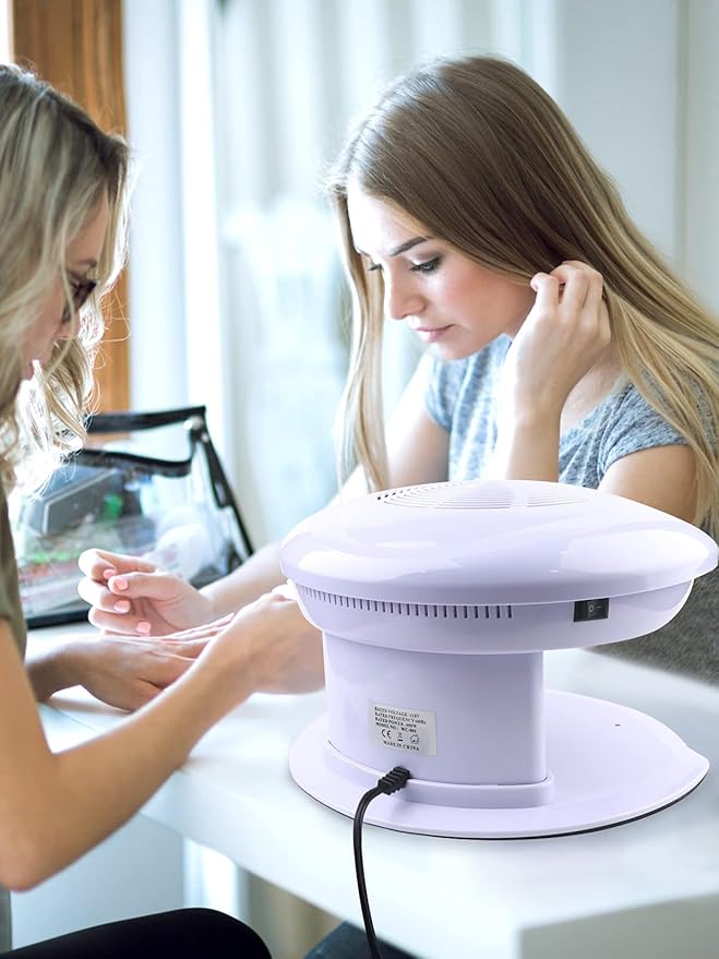 Kalolary Nail Lamp, 400W Air Nail Dryer Nail Fan Hair Dryer for Hands and Feet Nail Polish Automatic Sensor Warm Cool Breeze Use at Home and Salon(White)