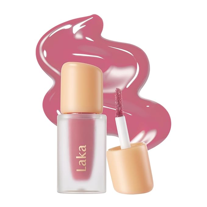 Laka Fruity Glam Lip Tint Mini, Glowing Lip Stain with Wide Color Spectrum, Hydrating & Lightweight Texture, Long-Lasting Bold Stain, Non-Sticky, Vegan, K-Beauty (#137 Breeze)