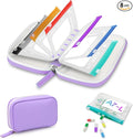A7-L Timueetech Water-Proof Pill Pouch Set, BPA Free, A7-L Pill Loose-Leaf Storage with Color-Coded Medicine Pouches, Large Reusable Travel Medicine Organizer， Zippered Pill Organizers Weekly