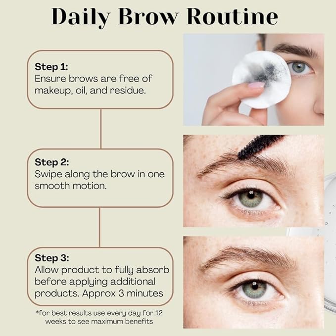 Eyebrow Growth Serum – with Biotin & Peptides – Regrow Eyebrow Hair – Nourishing Formula for Thicker, Fuller, Natural-Looking Brows – Vegan, Cruelty-Free – Made in USA – 5 ml