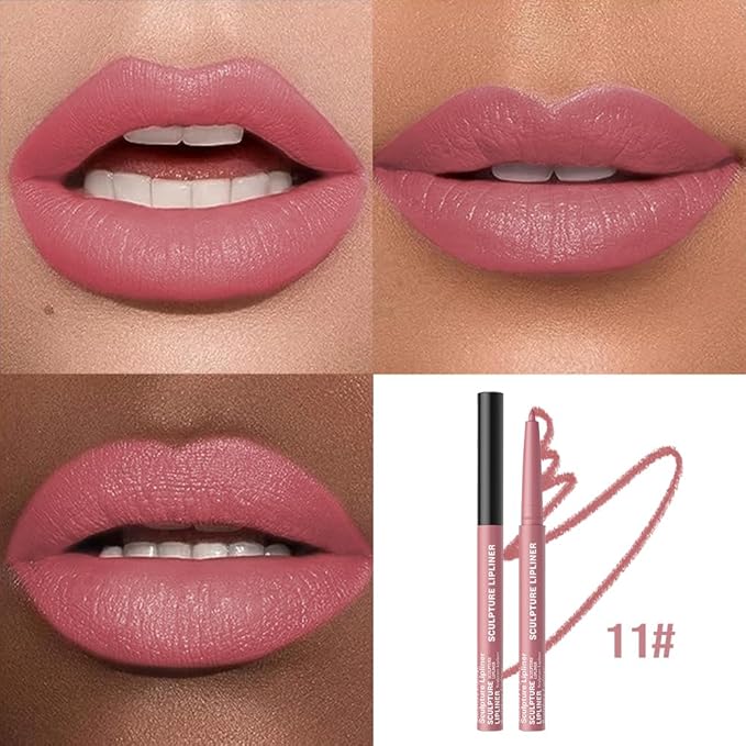 12 Colors Matte Lip Liner Pencil – Long Lasting Waterproof Lip Liner, Smudge Proof Transfer Proof Lip Pencil, High Pigment Lip Makeup for Defining & Filling Lips (11#, 1PCS)
