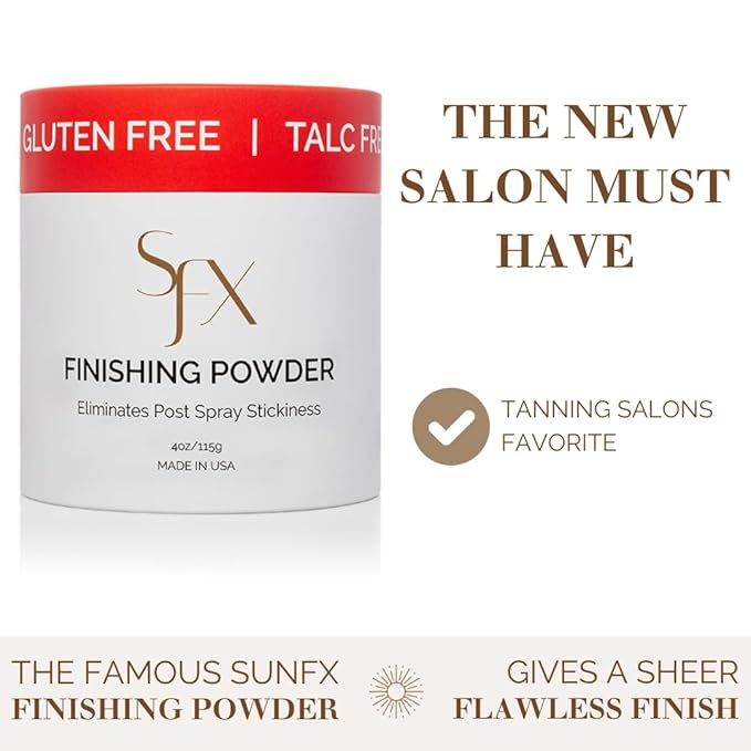 SunFX Post Spray Tan Translucent Finishing Powder | Talc Free | Sunless Tanning Setting Powder | Shimmer Body Bronzing Powder | (Tropical Burst, 4.00 Ounce (Pack of 1)