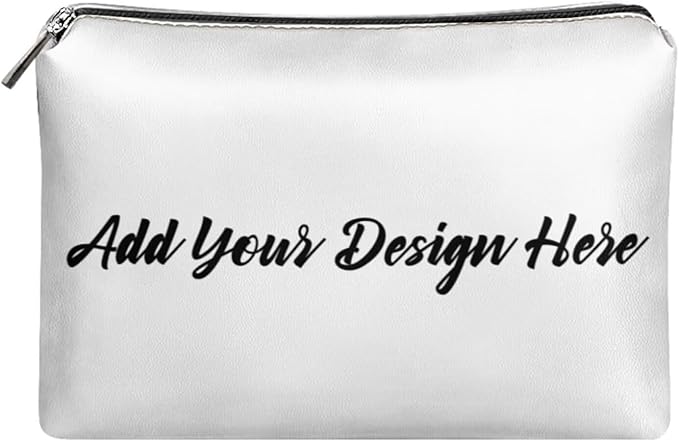 COEQINE Custom Leather Cosmetic Bag for Women 5x7 Inch Travel Makeup Bags Organizer Easy To Clean Cosmetic Pouch for Party Travel Case Gifts for Her Sister