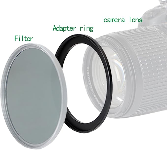 58mm to 43mm Step-Down Ring Filter Adapter, Metal Ring Step-Down Rings Adapter - Image 4