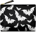 Cute Makeup Bag for Purse Waterproof Cosmetic Bags for Women Funny Smooth Zipper Travel Toiletry Pouch 10X8 Inches-Halloween Bat Makeup pouch