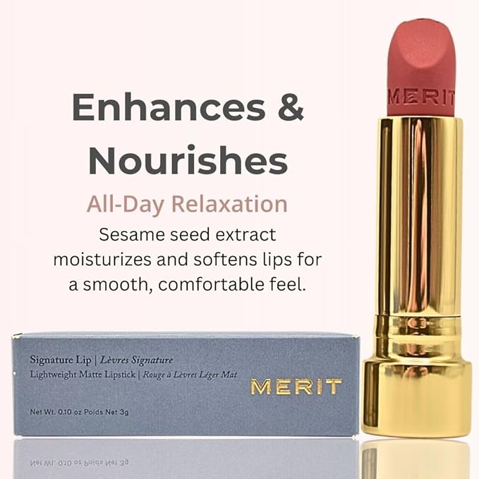 Merit Signature Lip Lightweight Matte Lipstick - 0.10 oz / 3 g (Sunday (pink), standard)