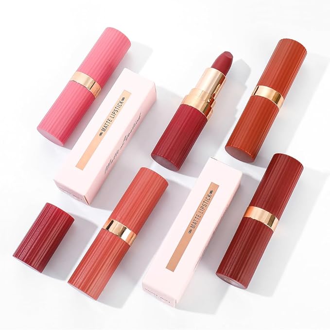 evpct Maroon Wine Red Matte Creamy Lipstick for Women, Long Lasting Waterproof Velvet Lipstick, Lip Stick Crayon Buildable Blendable Creamy Color, Longwear Lip Makeup Cruelty-free 24 hours original 03