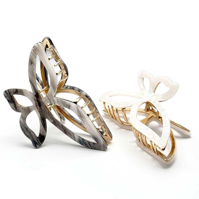 Large Butterfly Hair Claw Clip for Women - Secure Hold Metal Hair Clips for Thick Hair - Elegant Butterfly Design Hair Accessories for Styling (4.33 Inch, Multiple Colors)